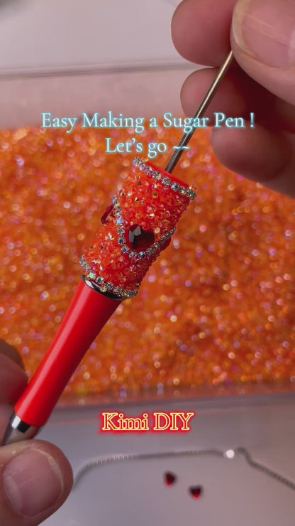 [KM6991]-  Love Heart Sguar Beadable Pens