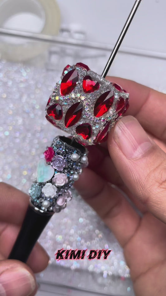 Video- [KM6914]- 22mm Big Square Cubes Heart Crystal Fancy Beads