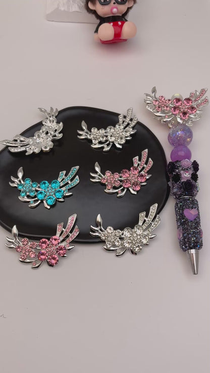 FS5428- 53*35Mm 2 Flower Metal Charms Double Flower Metal Patches