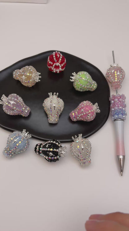 FS5434- 31mm Diamond-encrusted And Chain Crown Small Hot Air Balloon Beads