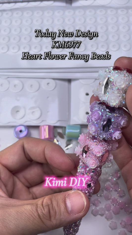 Video- [KM6977]- 22mm Heart Flower Fancy Sugar Beads