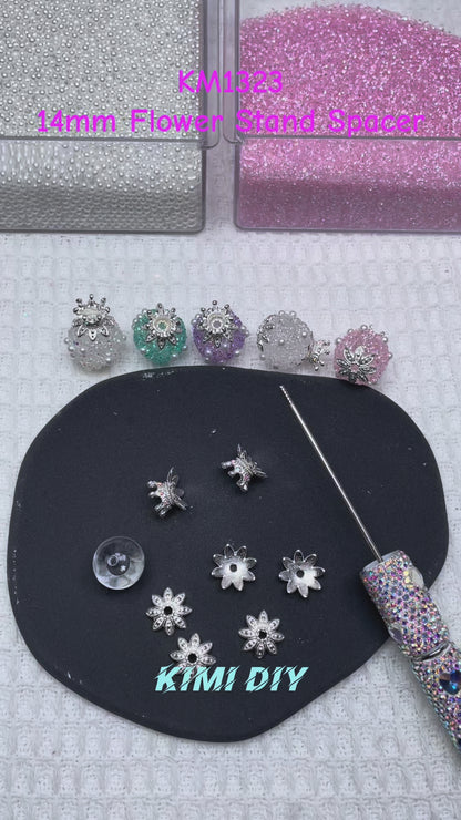 [KM6875]- 18mm*25mm Crown Sugar Fancy Beads With Flower Stand  (The BOM See Description)