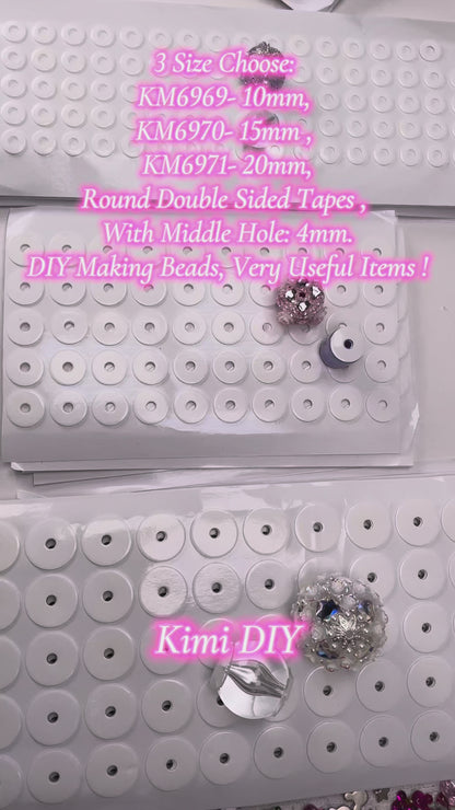 [KM6969]- 10mm Round, With Middle Hole:4mm, 50 Pieces/Sheet, 1cm Round Double Sided Tapes, Pre-Cut Circular Ring Circles Nano Sticker Tapes