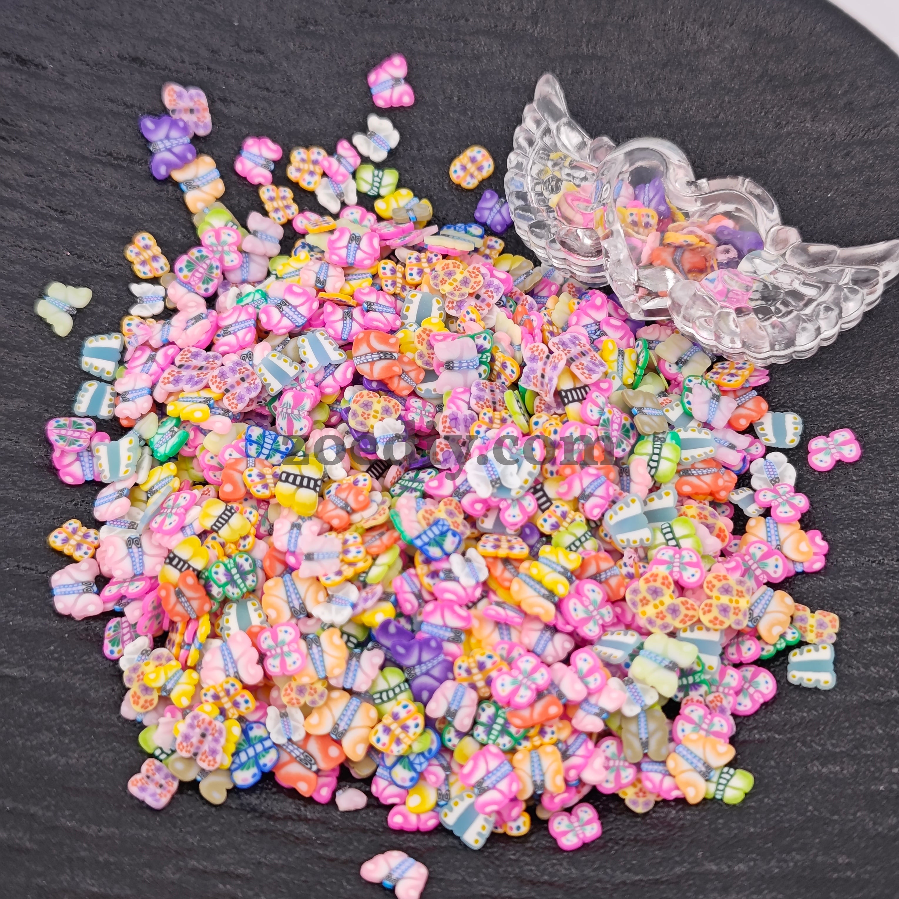 FS1612- 5*6mm Mixed Color Polymer Clay Colorful Butterfly