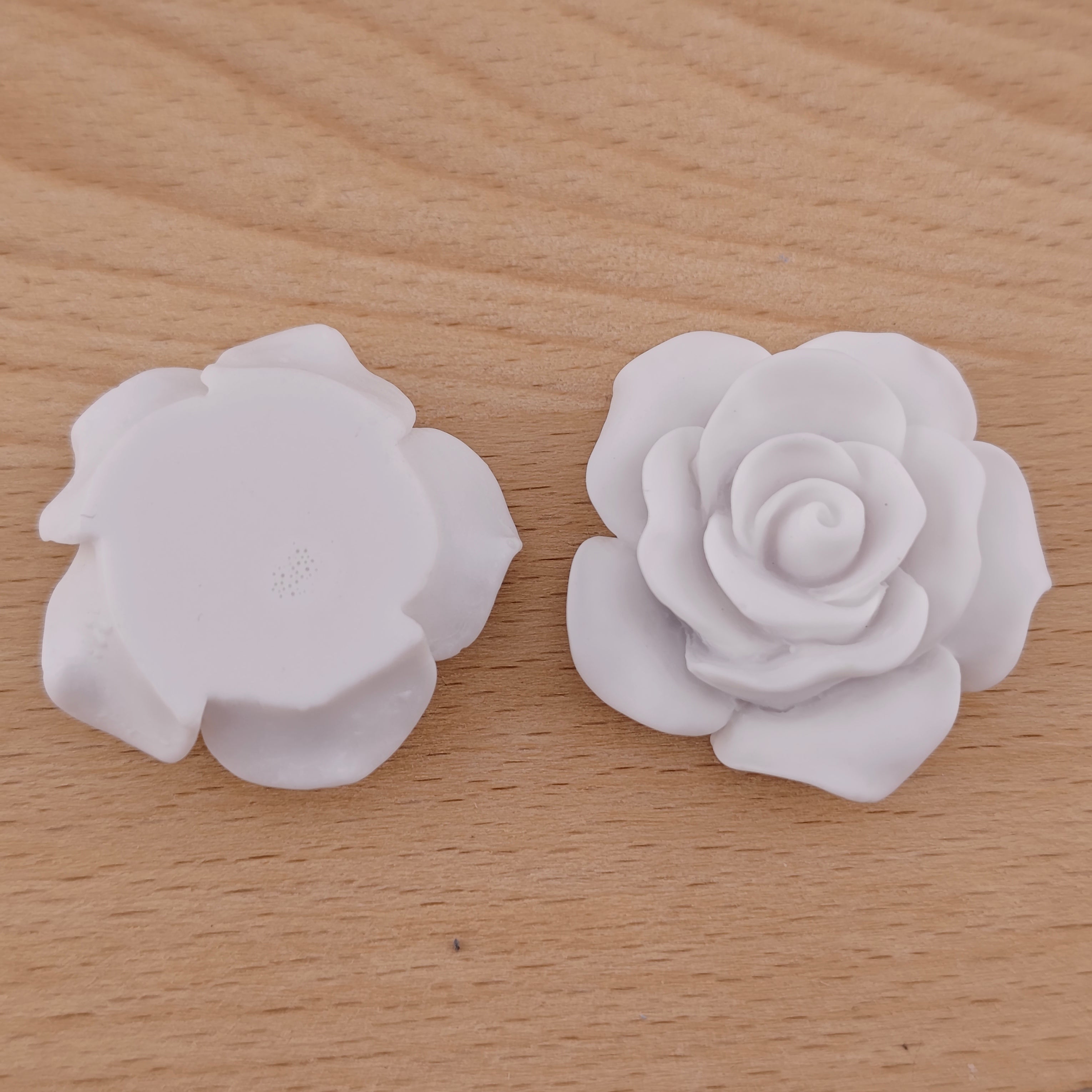 FS1567- 36mm Soild Color Glowing Rose Flower Resin Charms For Making Fancy Beads