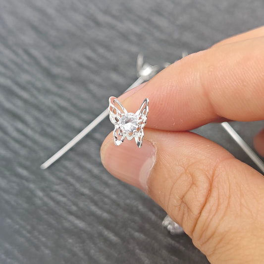 FS4894- 40mm Copper Cubic Zirconia Needle Butterfly