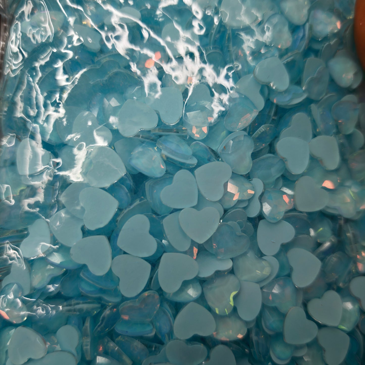 [KM6885]- 8.5mm*10mm Love Heart Crystal Diamonds, Flat Bottom