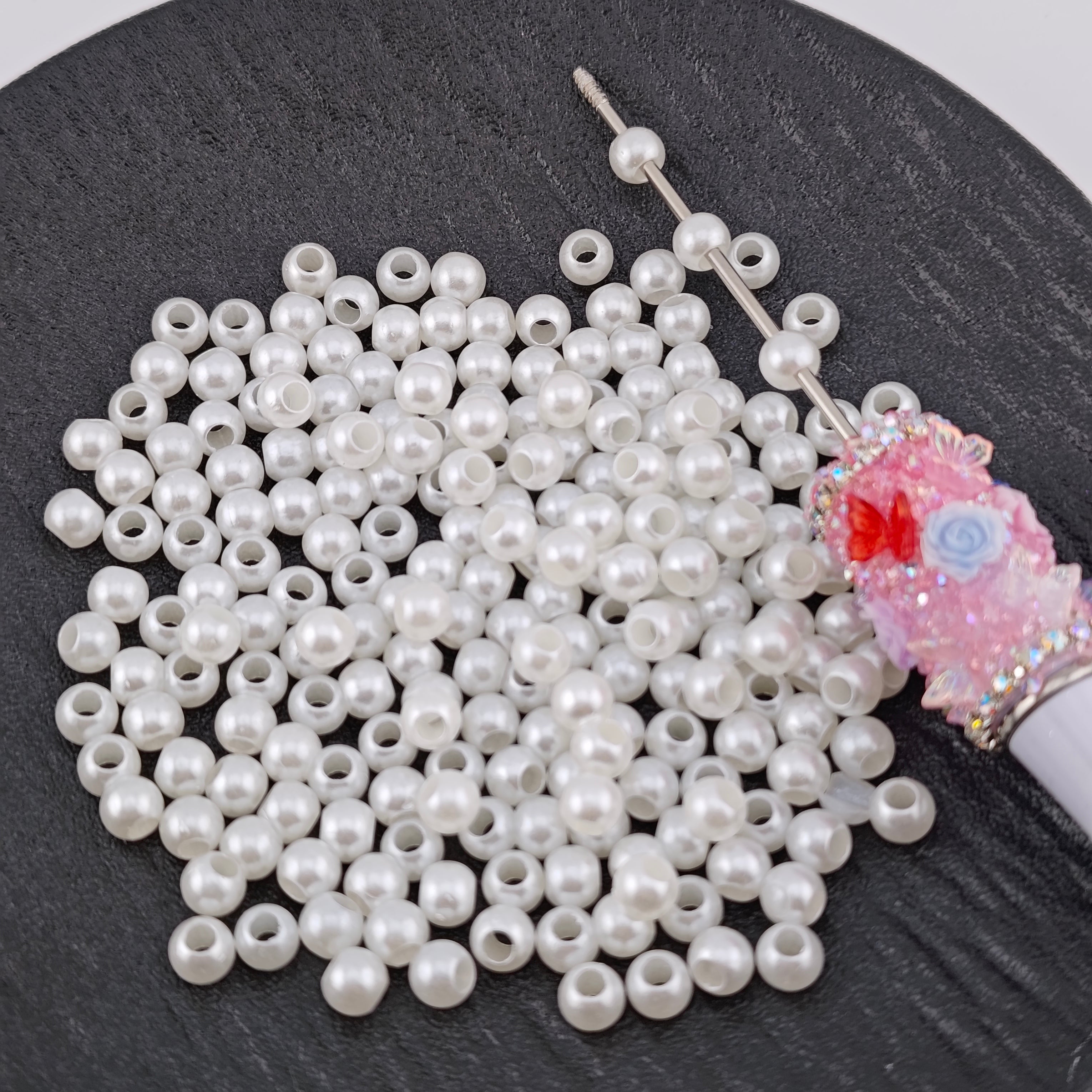 FS1737-6mm Pearl Looking Acrylic Beads Fit for pens