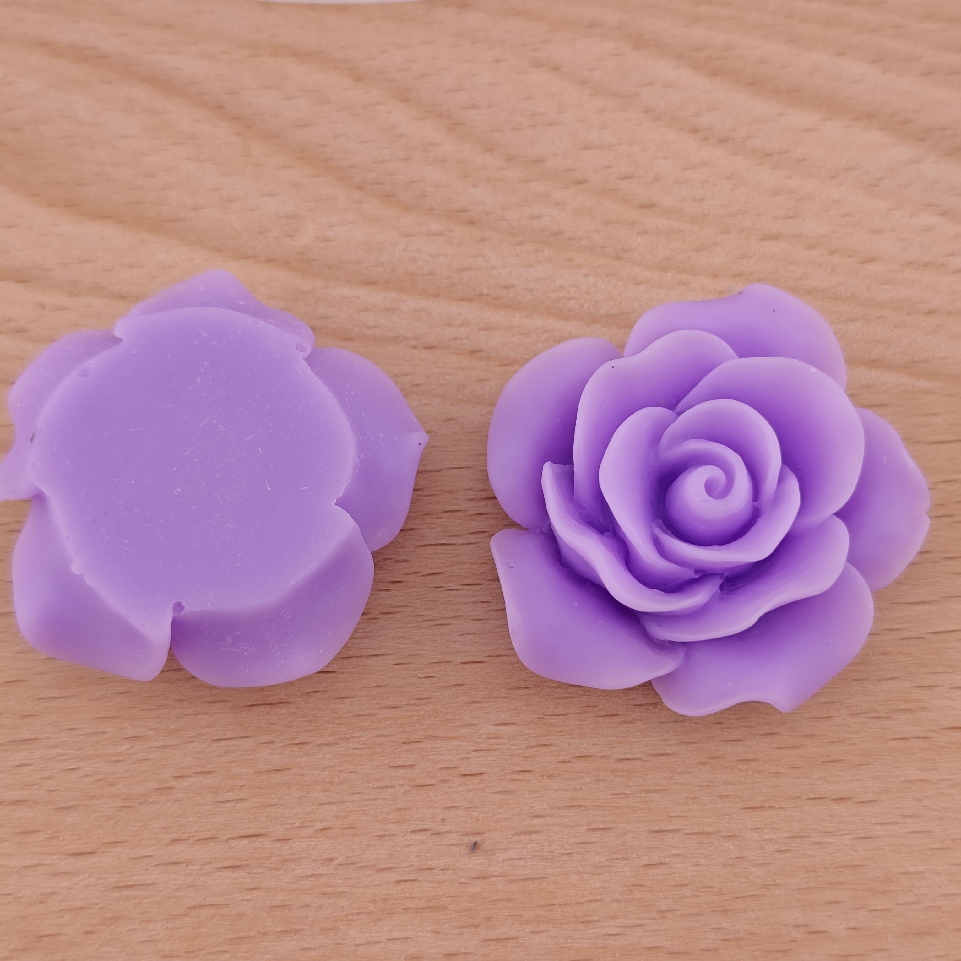 FS1567- 36mm Soild Color Glowing Rose Flower Resin Charms For Making Fancy Beads