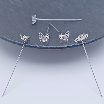FS4894- 40mm Copper Cubic Zirconia Needle Butterfly