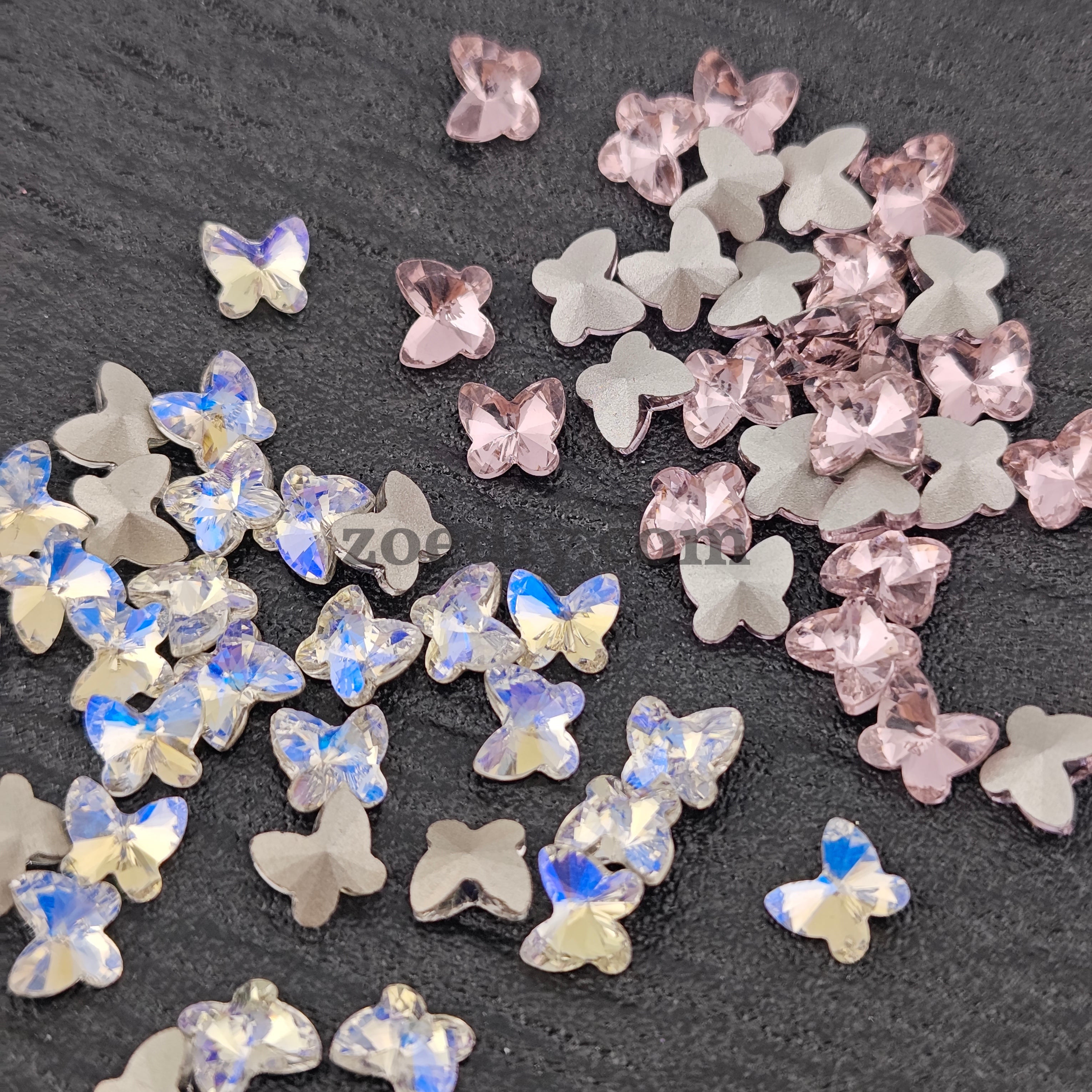 FS1380- 7*8mm Butterfly Pointed Bottom Crystal Diamonds For making fancy beads