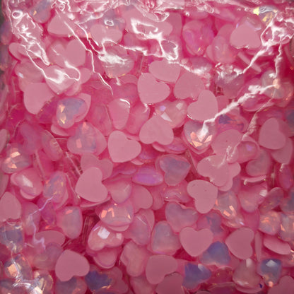 [KM6885]- 8.5mm*10mm Love Heart Crystal Diamonds, Flat Bottom